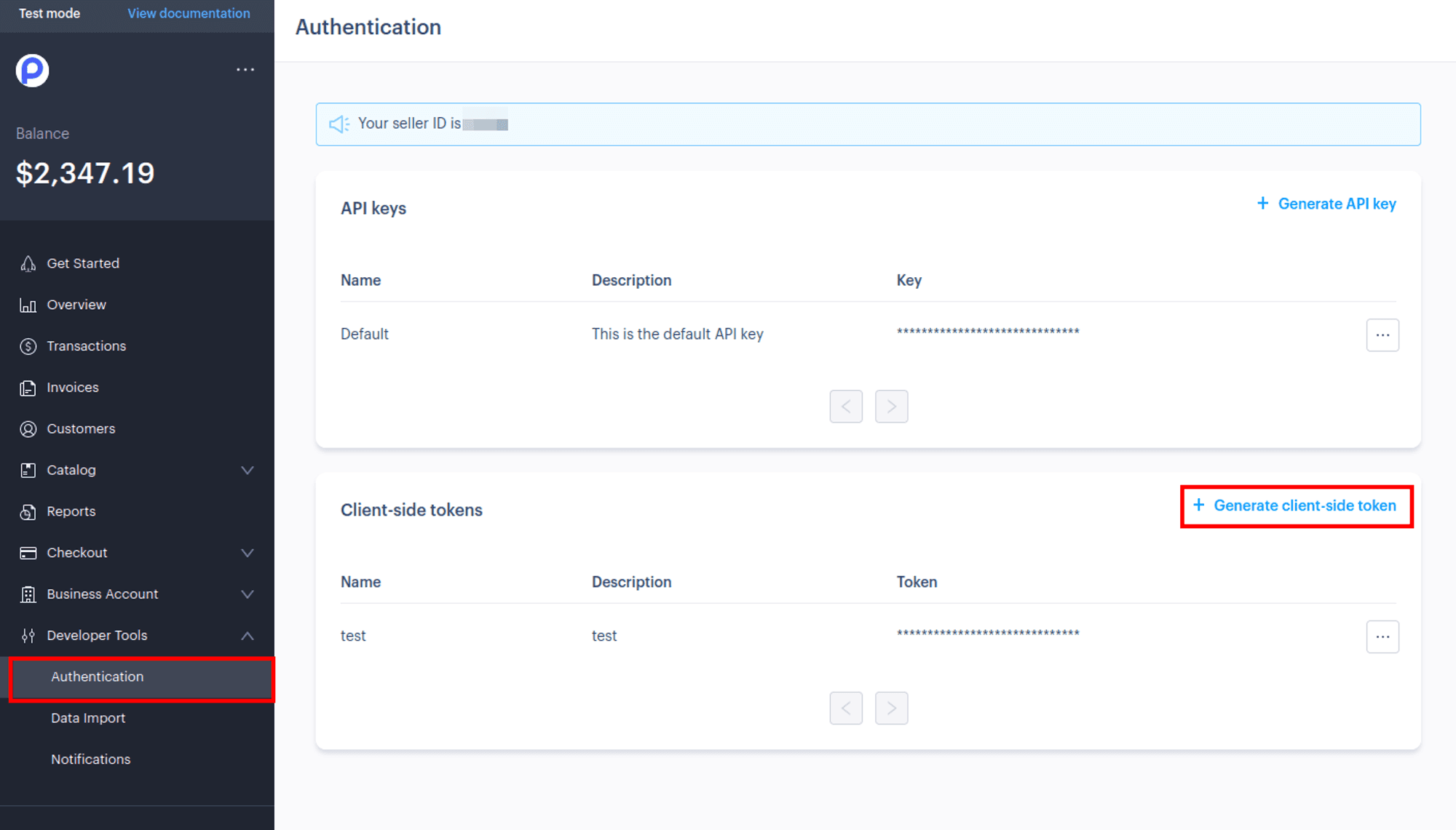 Paddle - Generate Client Token