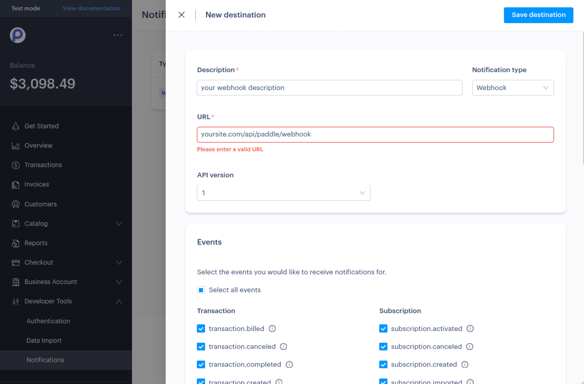 Paddle - Webhook Integration