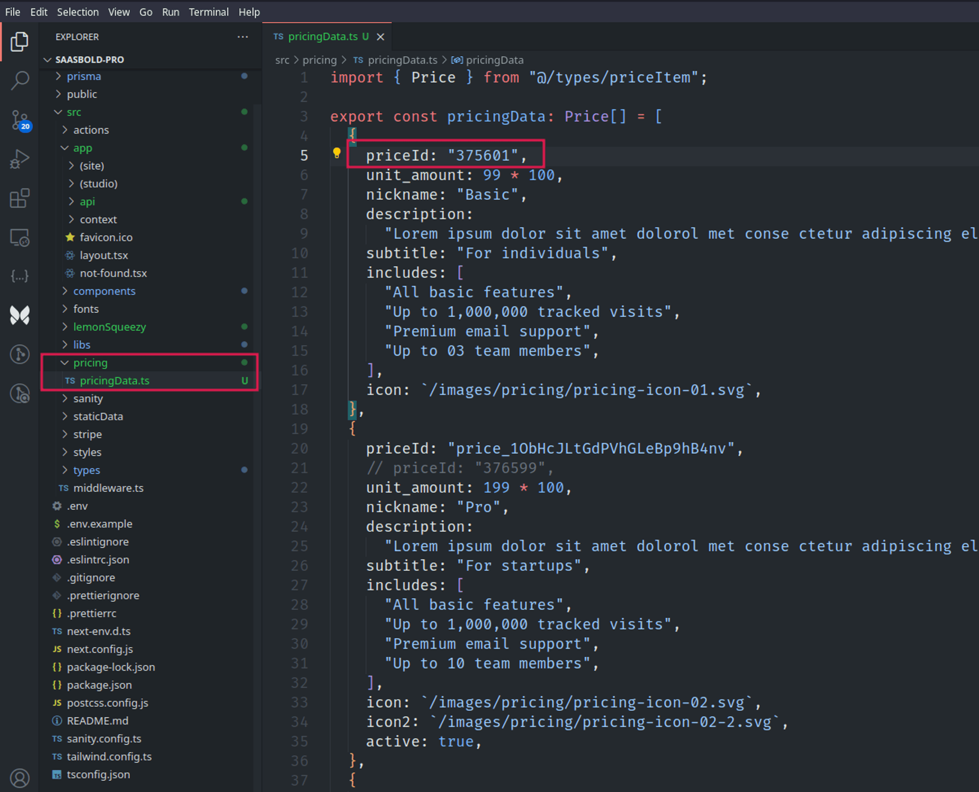 SaaSBold - Pricing Component