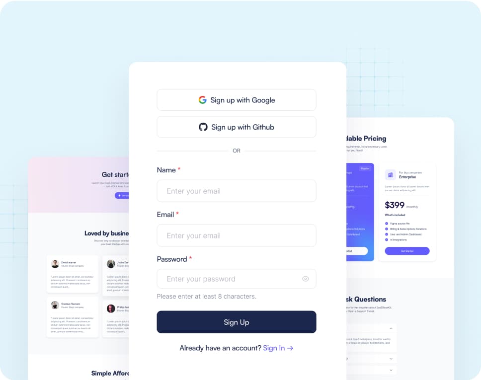 Essential SaaS Pages and Components